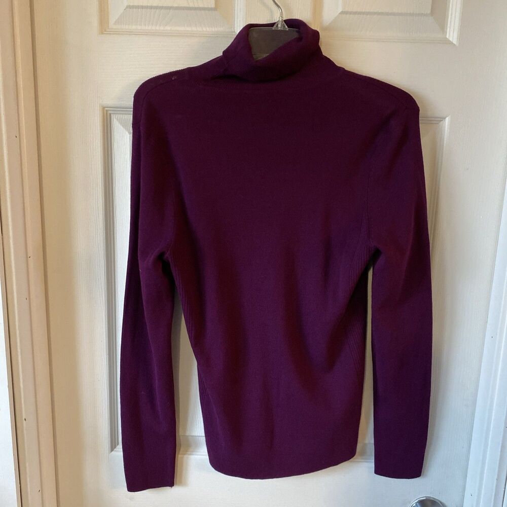 Chico’s Sweater Women’s Size 1 Purple Long Sleeve High Neck Pullover Stretch - Picture 5 of 10